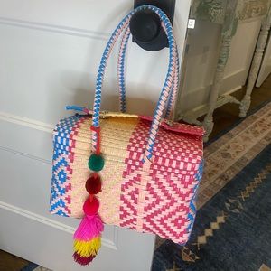 Multicolor hand weaved bag from Mexico